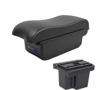 AESRTMJ For KIA For Cerato For Forte K3 2011 Car Armrest Leather Arm Rest Interior Parts Storage Box Accessories(B3 Black white 3USB)
