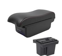 AESRTMJ For KIA For Cerato For Forte K3 2011 Car Armrest Leather Arm Rest Interior Parts Storage Box Accessories(B1 Black red 3USB)