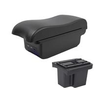 AESRTMJ For KIA For Cerato For Forte K3 2011 Car Armrest Leather Arm Rest Interior Parts Storage Box Accessories(B2 black line 3USB)