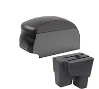 AESRTMJ For Kia For Pegas Car Armrest Box Central Storage Box Interior Retrofit Parts With USB Car Accessories(B1 Black Red double)