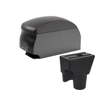 AESRTMJ For Kia For Picanto For 3X-Line Car Armrest Box Modification With USB Interface Storage Box(B1 Black Red double)