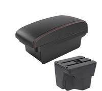AESRTMJ For KIA For Rio 3 Armrest Box For KIA K2 X-line For Rio 3 2011 2012 2013 2014 2015 2016 Car Armrest Accessories Interior Storage Box(A1 Black red NO USB)