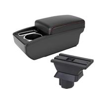 AESRTMJ For Mazda 2 Armrest Box For Demio Car Armrest Box Central Storage Box Interior Retrofit USB Interface(A1 Black red NO USB)