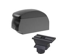 AESRTMJ For Mazda 2 Armrest Box For Mazda 2 For Demio Car Armrest Box Central Storage Box Interior Retrofit USB Interface(A2 Black single)