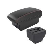 AESRTMJ For MAZDA 2 Armrest For MAZDA 2 Demio Car Armrest Box Retrofit Parts Storage Box(B1 Black red 3USB)