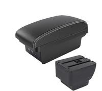 AESRTMJ For MAZDA 2 Armrest For MAZDA 2 Demio Car Armrest Box Retrofit Parts Storage Box(B3 Black white 3USB)