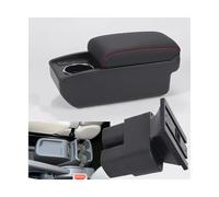 AESRTMJ For N&issan For NV200 Car Armrest Central Auto Storage Box Cup Holder Retrofit Central Armrest Box(B1 Black red 6USB)
