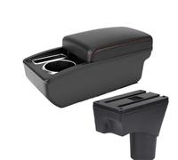AESRTMJ For N&issan For Sunny For March For Micra K13 2010 2011 2012 2013 2014-2022 Car Armrest Arm Storage Box Retrofit Parts(A1 Black red NO USB)