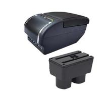 AESRTMJ For N&issan For Tiida C11 Armrest Box For N&issan For Tiida For Latio For Sylphy Car Armrest Box Interior Central Armrest Box(E black line 9USB)