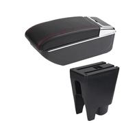 AESRTMJ For Peugeot 107 Car Armrest Box Storage Box Retrofit Interior Car Accessories(B red line NO USB)