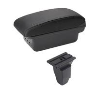 AESRTMJ For Peugeot 206 207 CC Cabrio Armrest Box Arm Elbow Rest Center Console Storage Case Accessories With Cup Holder USB Port(C-Black black line)
