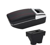 AESRTMJ For Peugeot 208 2012 2013 2014 2015 2016 2017 2018 Armrest Box Storage Box Central Armrest Box(A1 Black red NO USB)