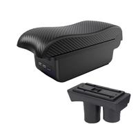 AESRTMJ For Peugeot 301 Armrest Box Storage Box Interior Modified Car Supplies With USB Details(B2 black line 3USB)