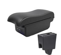 AESRTMJ For Proton For Saga Armrest Storage Box Leather Arm Rest Car-styling USB Center Centre Console Accessories(B3 Black white 3USB)
