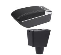 AESRTMJ For R&enault For Logan 2 For Dacia For Logan 2 For Dokker For R&enault For Sandero 2 Car Armrest Box Storage Box Interior Retrofit Accessories(B white line NO USB)