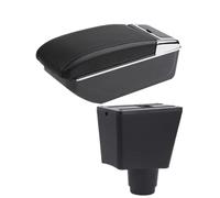 AESRTMJ For R&enault For Logan 2 For Dacia For Logan 2 For Dokker For R&enault For Sandero 2 Car Armrest Box Storage Box Interior Retrofit Accessories(B black line NO USB)