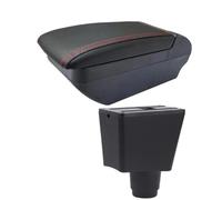 AESRTMJ For R&enault For Logan 2 For Dacia For Logan 2 For Dokker For R&enault For Sandero 2 Car Armrest Box Storage Box Interior Retrofit Accessories(F red line No USB)