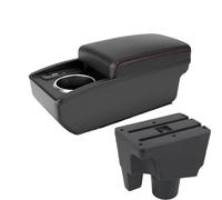 AESRTMJ For Toyota For Aqua Armrest Box For Toyota For Prius C Aqua Car Armrest Storage Box Retrofit Parts(B1 Red line 6 usb)