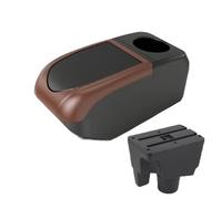 AESRTMJ For Toyota For Aqua For Prius C Aqua Car Armrest Storage Box Retrofit Parts Interior Car Accessories(B3 Brown frame 6USB)