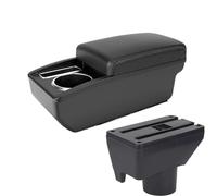 AESRTMJ For Toyota For Yaris For Vitz For Vios 2011 2012 2013 2014 2015 2016 2017 Car Armrest Box Space Central Store Box(A3 Black white NO USB)