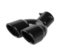 AESRTMJ For Universal 63mm Car Inlet Double-Barrel Rear Exhaust Tip Tail Pipe Muffler Carbon Black Outlet Stainless Steel Car Accessories(Burnt Blue bent)