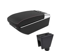 AESRTMJ For VW For POLO Armrest For VW For POLO Mk5 6R For Vento 2012-2018 Car Armrest Box Interior Parts Storage Box(A1 Black red 7USB)