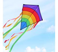 AESTEMON Kite for Kids & Adults, Rainbow Eddy Diamond Kites for Children, Kites for Kids Ages 4-8 Easy to Fly, Kites & Flying Toys Outdoor Beach Toys Games for Kids and Adults Beginners
