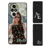 AESTHESTIFY Custom Case for Honor 200 Pro 5G Personalized Photo - Liquid Silicone TPU, Slim Soft Shockproof Protective Shell, Customized Picture Logo Text Unique Phone Cover Gift, Black