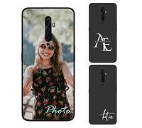 AESTHESTIFY Custom Case for Oppo Reno2 F Personalized Photo - Liquid Silicone TPU, Slim Soft Shockproof Protective Shell, Customized Picture Logo Text Unique Phone Cover Gift, Black