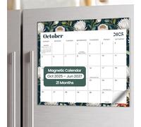 Aesthetic 2025-2027 Magnetic Fridge Calendar - 21-Month Refrigerator Calendar with Floral Luxe Design, Runs Until June 2027