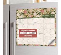 Aesthetic 2025-2027 Magnetic Fridge Calendar - 21-Month Refrigerator Calendar with Garden Repose Design, Runs Until June 2027