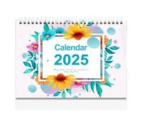 Aesthetic 2025 Calendar,Esthetic Desk Calendar | To Do List English Version Page Use Planner,12-Month Desk Calendar for Workplace, School, Hotel