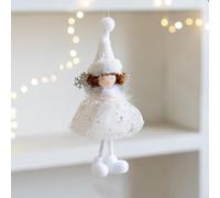 Aesthetic 20x10cm Fabric Angel Doll Pendant to Celebrate the Festive Season in Style at Home or Workplace (White)