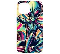 Aesthetic Alien Summer Surfer Retro Alien Surfing Mens Case for iPhone 15