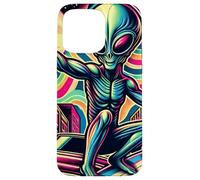 Aesthetic Alien Summer Surfer Retro Alien Surfing Mens Case for iPhone 15 Pro Max