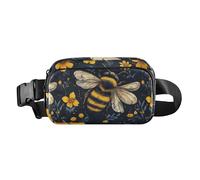 Aesthetic Aliens Cartoon Bee Fashionable Fanny Pack Waist Bag for Women Men Teens Multipurpose Sling Chest Bag with Adjustable Strap for Travel Vacation Running, Aesthetic Aliens Cartoon Bee, One Size