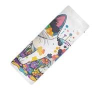 Aesthetic American Cat printed yoga mat foldable For hot yoga, natural rubber non slip, with yoga bag for mat tapete para ejercicio 71x26 inches