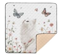 Aesthetic American Curl Cats White Soft Padded Baby Playmat for Indoor Outdoor 1-Piecing Activity Gym Mat for Babies Infants Toddlers, 50'' x 50''
