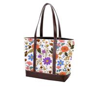 Aesthetic Art Flower-1534 Tote Bags Durable Leather Canvas Purses and Handbags for Women Top Handle Shoulder Satchel Hobo Bags