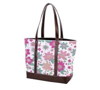 Aesthetic Art Flower-1548 Shoulder Purses for Women Large Soft Washed Leather Purses and Durable Handbags