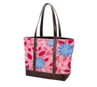 Aesthetic Art Flower-1551 Shoulder Purses for Women Large Soft Washed Leather Purses and Durable Handbags, Multicolor, 33.8x12x31cm/13.3x4.7x12.2 in