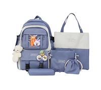 Aesthetic Backpack School Bags for Girls Kawaii School Backpack with Cute Pendant Preppy School Bag Teenage Primary Secondary Middle School
