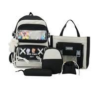 Aesthetic Backpack Set Waterproof Large Capacity