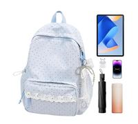 Aesthetic Backpacks Lightweight Aesthetic Lace Bag Large Volume, blue, Siehe Beschreibung, See description