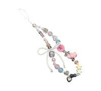 Aesthetic Beads Phone Charm Keychain Bear Butterfly Heart Decoration Camera Bag Accessories PVC Phone Strap Decoration
