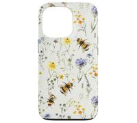 Aesthetic Bee And Wildflowers Boho Modern On Beige Case for iPhone 13 Pro