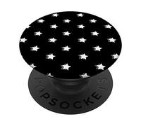 Aesthetic Black and White with Stars PopSockets Swappable PopGrip