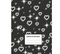 Aesthetic Black Heart Composition Notebook - Cute & Trendy: 100-Page College-Ruled Notebook for School, Work, and Journaling