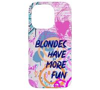 Aesthetic Blondes Have More Fun Pink Preppy Graffiti Cute Case for iPhone 14 Pro