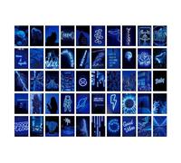 Aesthetic Blue Collage Kit - 50PCS Vintage Wall Art Prints, Indie Room Decor | Blue-Themed Wall Aesthetic Posters, Boho Bedroom Wall Art for Girls, Trendy Dorm Room Decoration, Preppy Wall Aesthetic